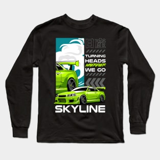 Green Nissan GTR Long Sleeve T-Shirt